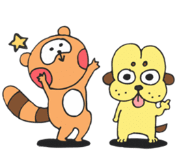 Raccoon dog & Hip head dog are comic duo sticker #9383555