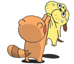 Raccoon dog & Hip head dog are comic duo sticker #9383558
