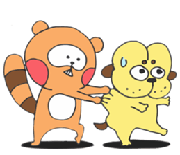 Raccoon dog & Hip head dog are comic duo sticker #9383560