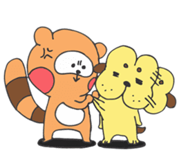 Raccoon dog & Hip head dog are comic duo sticker #9383561