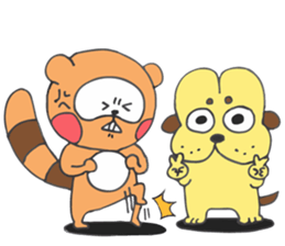 Raccoon dog & Hip head dog are comic duo sticker #9383567