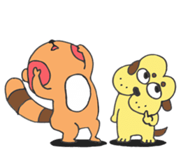 Raccoon dog & Hip head dog are comic duo sticker #9383570