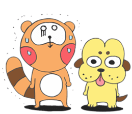 Raccoon dog & Hip head dog are comic duo sticker #9383572