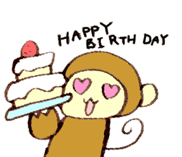 Japanese greeting(by monkey) sticker #9383876