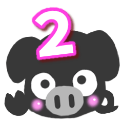 Black pig Sticker2