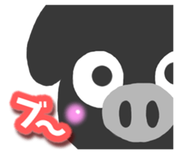 Black pig Sticker2 sticker #9384604