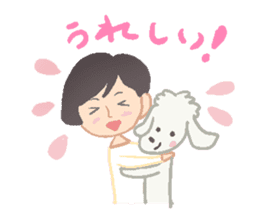 Toy Poodle and girl sticker #9385766