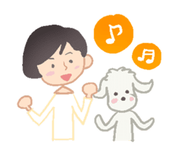 Toy Poodle and girl sticker #9385767