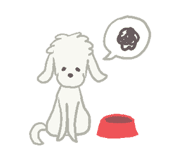 Toy Poodle and girl sticker #9385769