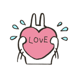 Rabbit to confess love to sticker #9387485