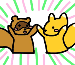 Little Fox and Little Tanuki sticker #9388103
