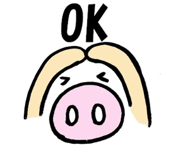 Large Font Deca pig basic set sticker #9388877