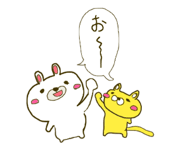 Rabbit:U-sa U-sa & Cat Friend:Mew-Mew sticker #9392306