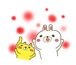 Rabbit:U-sa U-sa & Cat Friend:Mew-Mew sticker #9392316