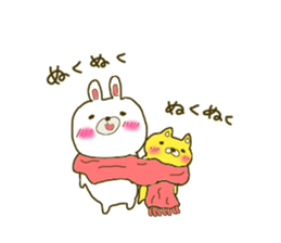 Rabbit:U-sa U-sa & Cat Friend:Mew-Mew sticker #9392324