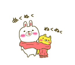 Rabbit:U-sa U-sa & Cat Friend:Mew-Mew sticker #9392324