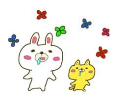 Rabbit:U-sa U-sa & Cat Friend:Mew-Mew sticker #9392338
