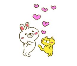 Rabbit:U-sa U-sa & Cat Friend:Mew-Mew sticker #9392342
