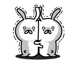 rabbit having a dark rings under eyes sticker #9395445