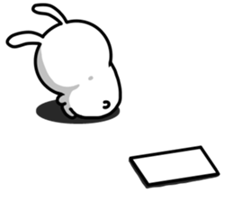 rabbit having a dark rings under eyes sticker #9395453