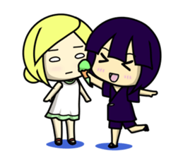 Girls to want to eat ice cream.(R ver) sticker #9400306