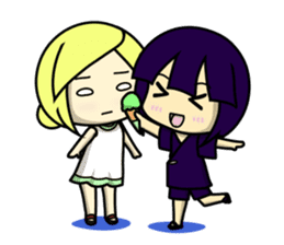Girls to want to eat ice cream.(R ver) sticker #9400306