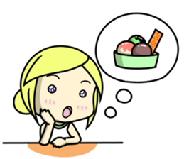 Girls to want to eat ice cream.(R ver) sticker #9400310