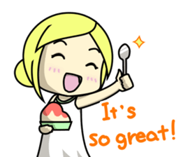 Girls to want to eat ice cream.(R ver) sticker #9400314