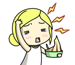 Girls to want to eat ice cream.(R ver) sticker #9400315