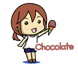 Girls to want to eat ice cream.(R ver) sticker #9400316