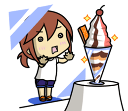 Girls to want to eat ice cream.(R ver) sticker #9400325