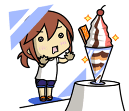 Girls to want to eat ice cream.(R ver) sticker #9400325
