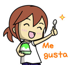 Girls to want to eat ice cream.(R ver) sticker #9400326