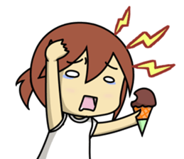 Girls to want to eat ice cream.(R ver) sticker #9400327