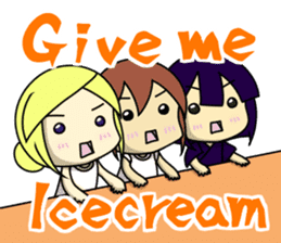 Girls to want to eat ice cream.(R ver) sticker #9400341