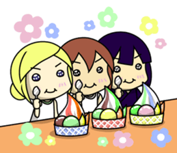 Girls to want to eat ice cream.(R ver) sticker #9400342