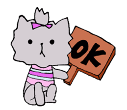 Candy the puppy in stripes sticker #9405674