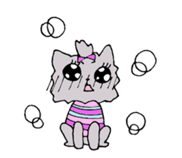 Candy the puppy in stripes sticker #9405688