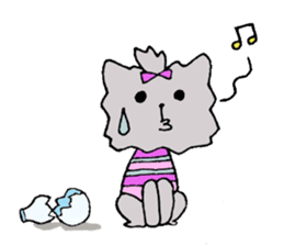 Candy the puppy in stripes sticker #9405691