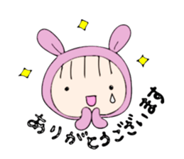 rabbit costume Mokomoko-minachan2 sticker #9408344