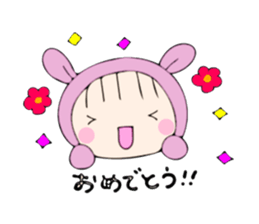 rabbit costume Mokomoko-minachan2 sticker #9408345