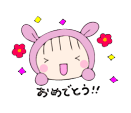 rabbit costume Mokomoko-minachan2 sticker #9408345