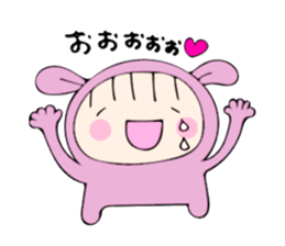 rabbit costume Mokomoko-minachan2 sticker #9408346