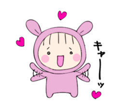 rabbit costume Mokomoko-minachan2 sticker #9408347