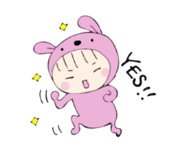 rabbit costume Mokomoko-minachan2 sticker #9408348