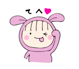 rabbit costume Mokomoko-minachan2 sticker #9408349