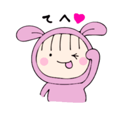 rabbit costume Mokomoko-minachan2 sticker #9408349