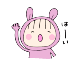 rabbit costume Mokomoko-minachan2 sticker #9408350