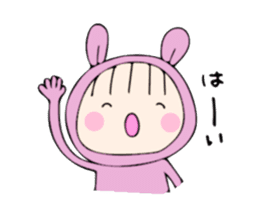 rabbit costume Mokomoko-minachan2 sticker #9408350