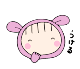 rabbit costume Mokomoko-minachan2 sticker #9408351